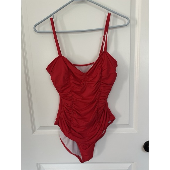 Red Women's One Piece Swim Suit, NO SIZE TAG - Picture 1 of 5